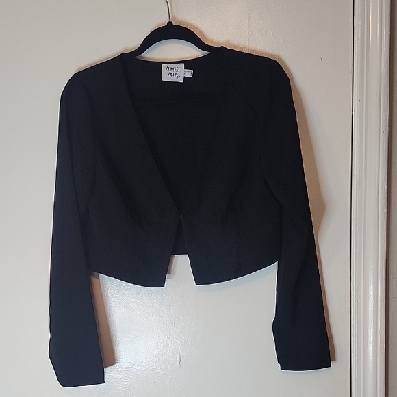 Princess Polly Tops - Princess Polly Black Cropped Cardigan